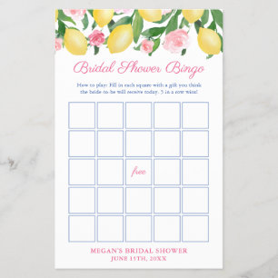 Positano Lemons Vrijgezellenfeest Bingo Game Kaart