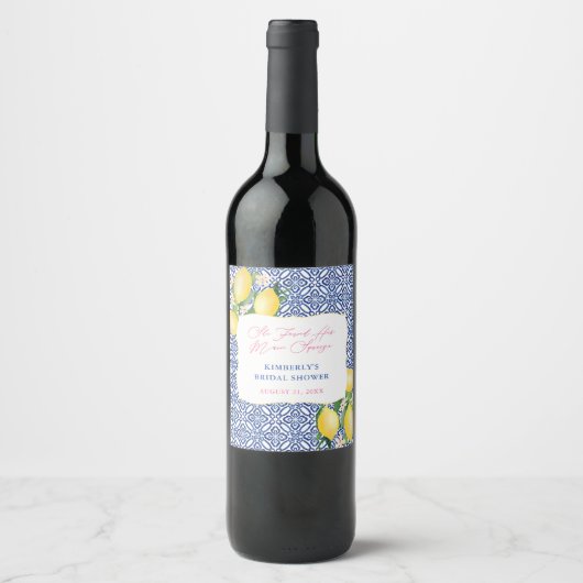 Positano Main Squeeze Zittend bruidsfeest lunch Wijn Etiket (Voorkant)