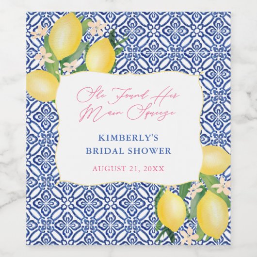 Positano Main Squeeze Zittend Bruiloftsontbijt Lun Wijn Etiket (Enkel label)