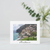 Positano, stad langs de kust van Amalfi, wit brief Briefkaart (Staand voorkant)