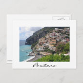 Positano, stad langs de kust van Amalfi, wit brief Briefkaart (Voorkant / Achterkant)