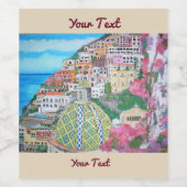 Positano, Vin (ou vin mousseux) Étiquette à boutei (Étiquettes simples)