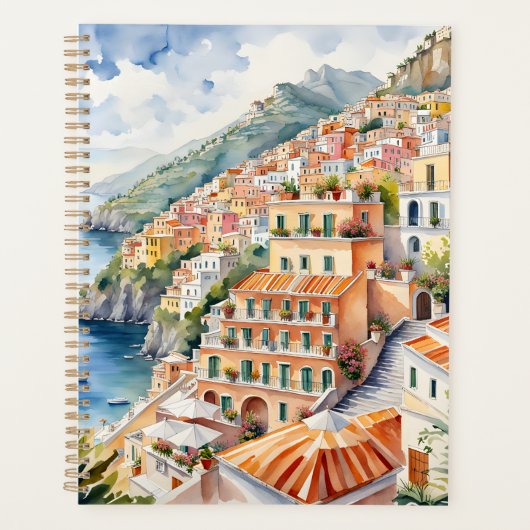 Positano: Waterverf charme van de Italiaanse Amalf Planner (Voorkant)