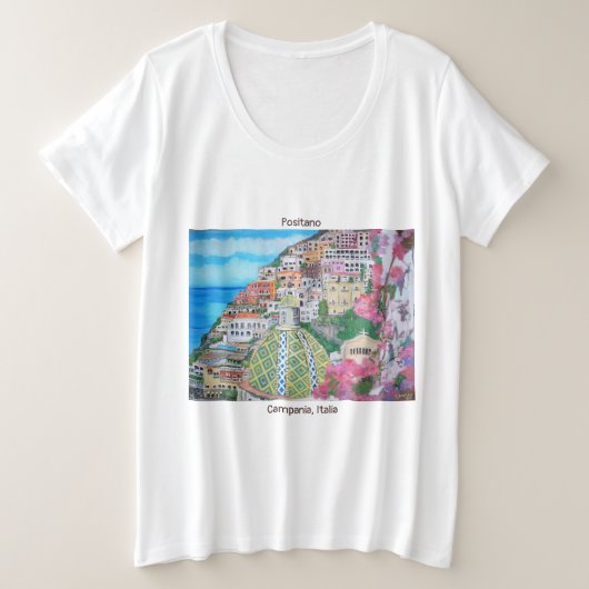 Positano - Women's Plus-Size Basic T-Shirt (Design voorkant)