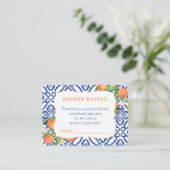 Positano Zoete Sinaasappels Baby shower Luier Raff Informatiekaartje (Staand voorkant)