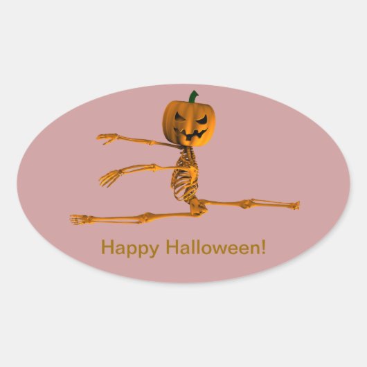 Positie Grand Jeté Ballet Ovale Sticker (Voorkant)