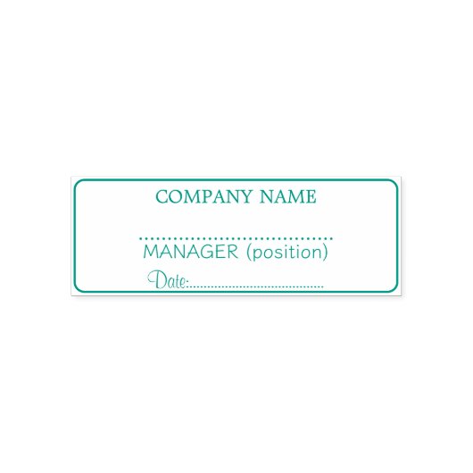 positie Handtekening Datum Corporate Zelfinktende Stempel (Design)