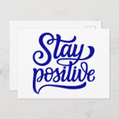 Positief blauw briefkaart (Voorkant / Achterkant)