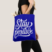 Positief blauw draagtas (Dichtbij)