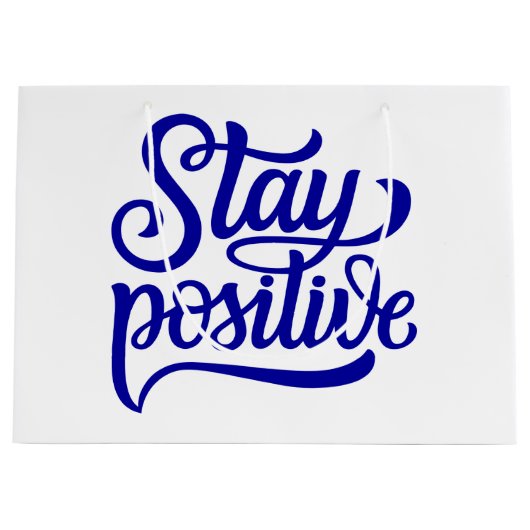 Positief blauw groot cadeauzakje (Voorkant)