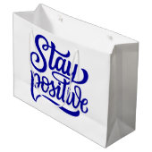 Positief blauw groot cadeauzakje (Voorkant Gekanteld)