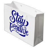 Positief blauw groot cadeauzakje (Achterkant Gekanteld)