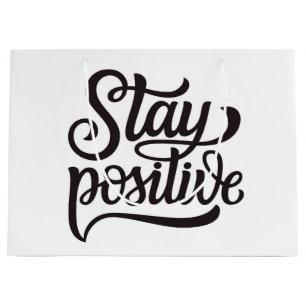 Positief blauw groot cadeauzakje