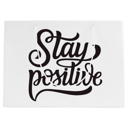 Positief blauw groot cadeauzakje (Voorkant)