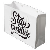 Positief blauw groot cadeauzakje (Achterkant Gekanteld)