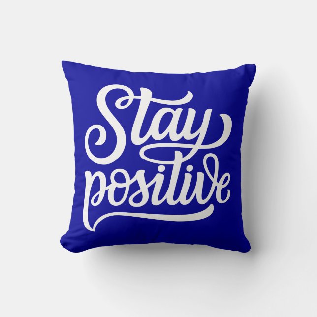 Positief blauw kussen (Voorkant)