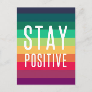 Positief blijven   Rainbow Modern Stripe Stylish L Briefkaart