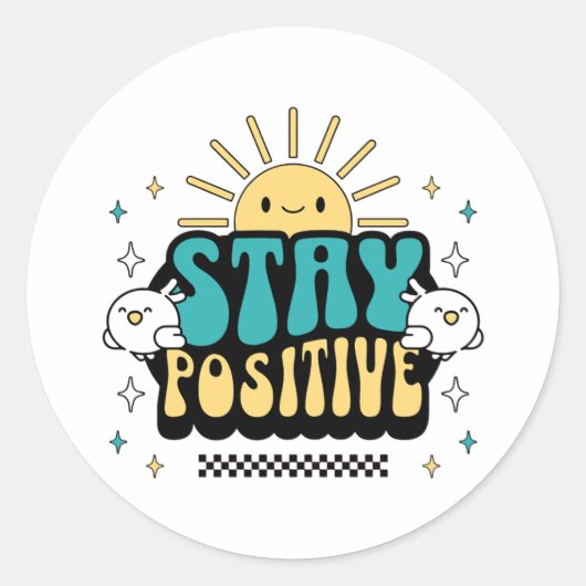 Positief blijven ronde sticker (Voorkant)