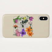 Positief citaat Wees blij en tuinbloemen Case-Mate iPhone Case (Achterkant (horizontaal))