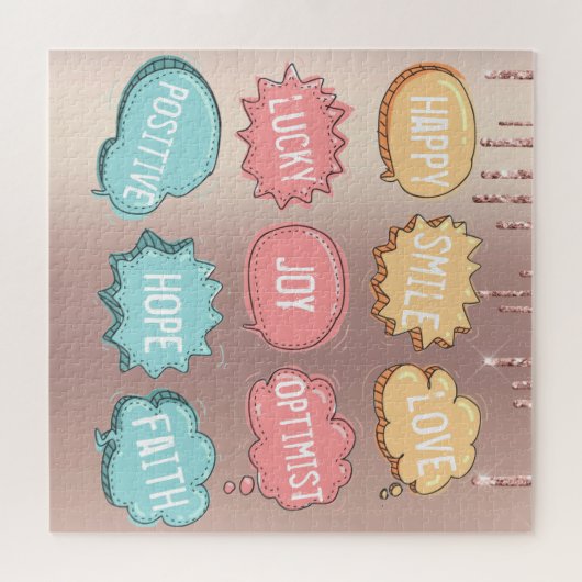 Positief denken puzzel - aangepaste tekst legpuzzel (Horizontaal)