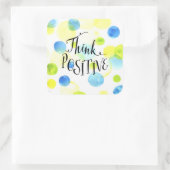 Positief denken vierkante sticker (Tas)