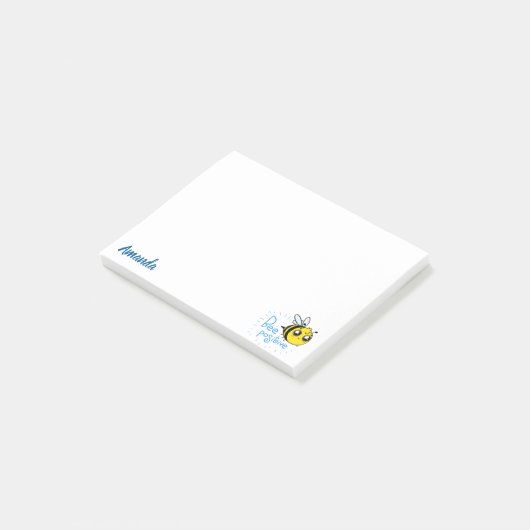 Positief denkende bijen positieve stolling post-it® notes (Schuin)