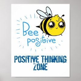 Positief denkende bijen positieve stolling poster