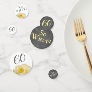 Positief Geel Rose Krijtbord 60e Verjaardag Confetti