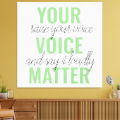 Positief Groen Uw Citaat van de Motivatie van de K Canvas Afdruk (Insitu (Woonkamer))