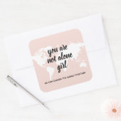 Positief: je bent niet alleen een meisjesmotivatie vierkante sticker (Envelop)