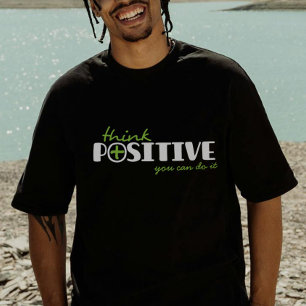 Positief kan typografische slogan t-shirt doen