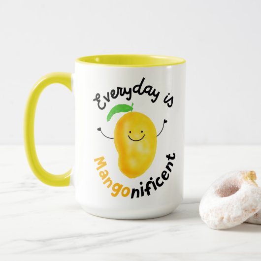 Positief Mango Pun - Elke dag is misleidend Mok (Met donut)
