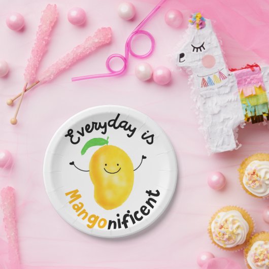 Positief Mango Pun - Elke dag is misleidend Papieren Bordje (Feest)