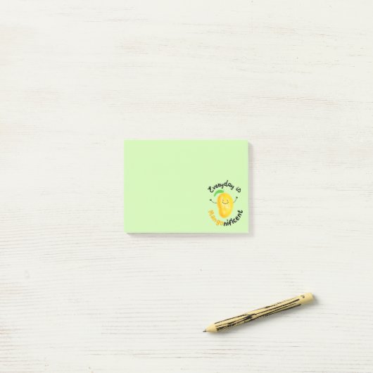 Positief Mango Pun - Elke dag is misleidend Post-it® Notes (Op bureau)