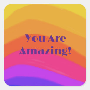 Positief Modern Kleurrijke Regenboog Vierkante Sticker