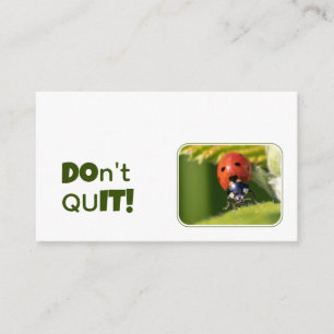 Positief motivatie citaat met weinig ladybug visitekaartje
