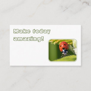 Positief motivatie citaat met weinig ladybug visitekaartje