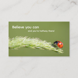 Positief motivatie citaat met weinig ladybug visitekaartje