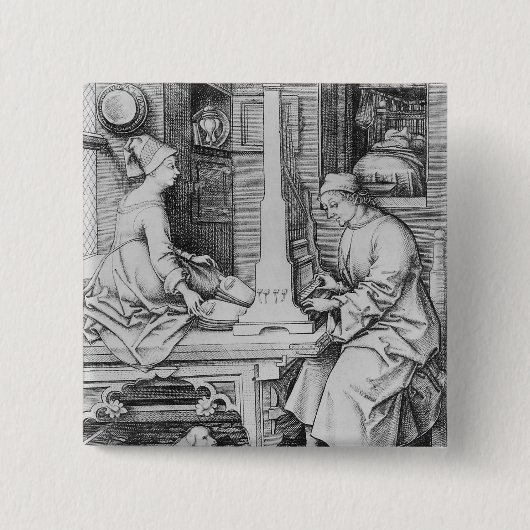 Positief orgaan vierkante button 5,1 cm (Voorkant)