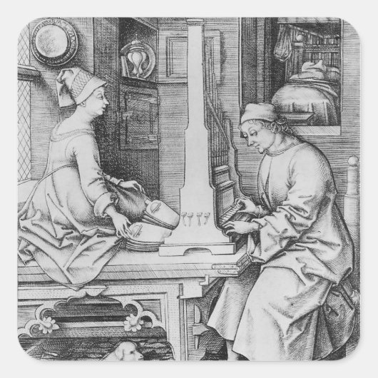 Positief orgaan vierkante sticker (Voorkant)