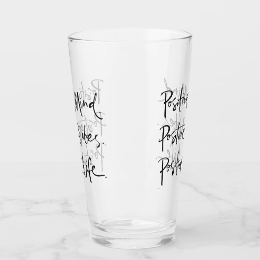 Positief positieve vibe positieve levensstandaard  glas (Links)