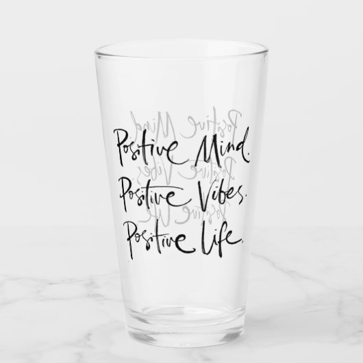 Positief positieve vibe positieve levensstandaard  glas (Voorkant)