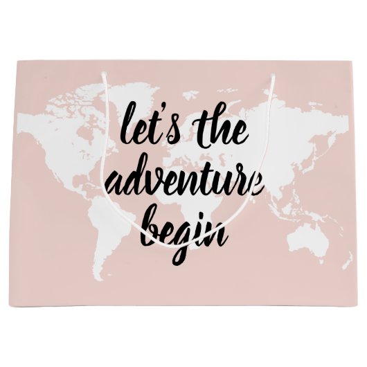 Positief roze laat het avontuur Wereldkaart beginn Groot Cadeauzakje (Voorkant)