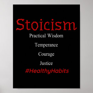 Positief Shirt Stoïcisme Motivatie Gezonde gewoont Poster