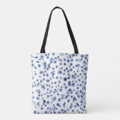 Positief Slogan Blue Floral Pattern Bloom Draagtas (Achterkant)