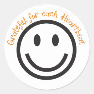 Positief-Stickers-Grateful voor Elke Hartslag Ronde Sticker