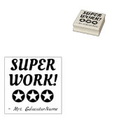 Positief "SUPER WERK!" + Aangepaste Tutor Naam Rubberstempel (Gestempeld)