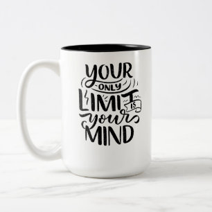 Positief Vibes - Your Only Limit is Your Mind Tweekleurige Koffiemok