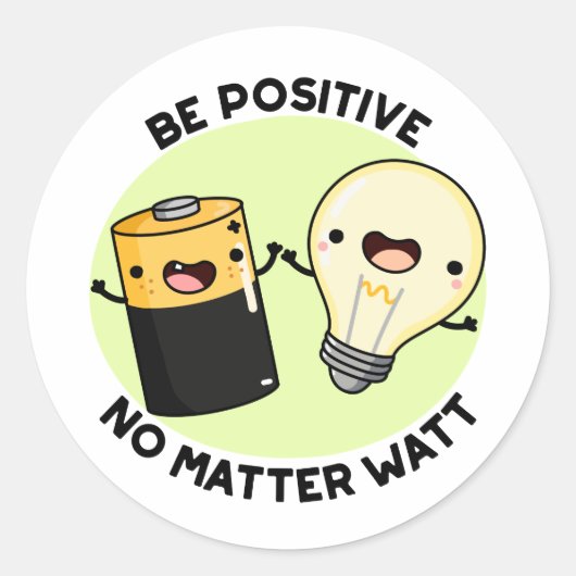 Positief zijn, geen probleem Watt Funny Science Pu Ronde Sticker (Voorkant)