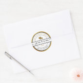 POSITIESCHERM MET Goud MATIGE POPURIM Script Ronde Sticker (Envelop)